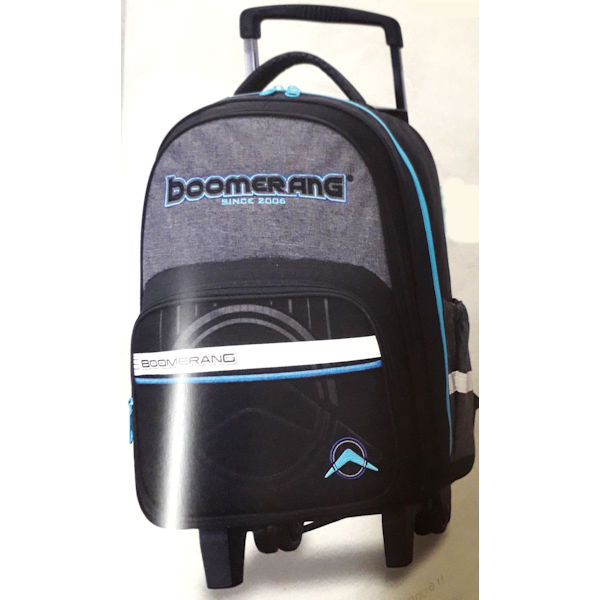 Boomerang School Bags Medium Trolley Black Cyan DemZa