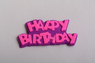 Pink Purple Happy Birthday Icing
