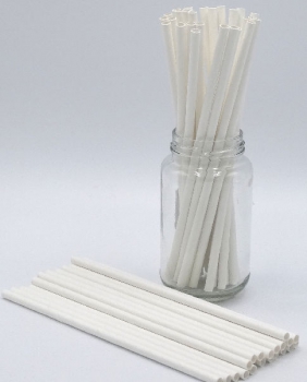 White Plain Paper Straws 3Ply 6mm (100Pce)