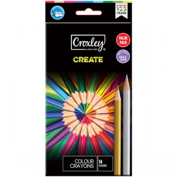 Croxley CREATE 12+2 Wood Free Crayons