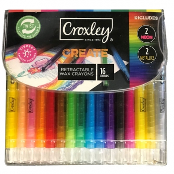 Croxley CREATE 12 + 4 Retractable Wax Crayons