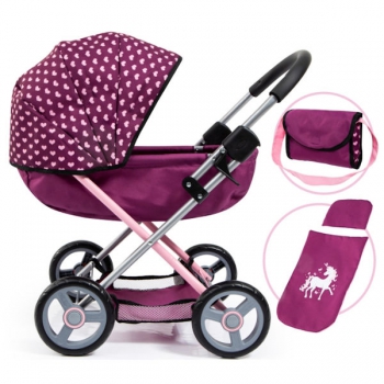 Bayer Cosy Doll's Pram Bag and Accessories Purple