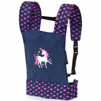 Bayer Deluxe Doll Carrier Blue/Pink Unicorn Hearts