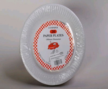 180 mm WB White Paper Plate (1000)